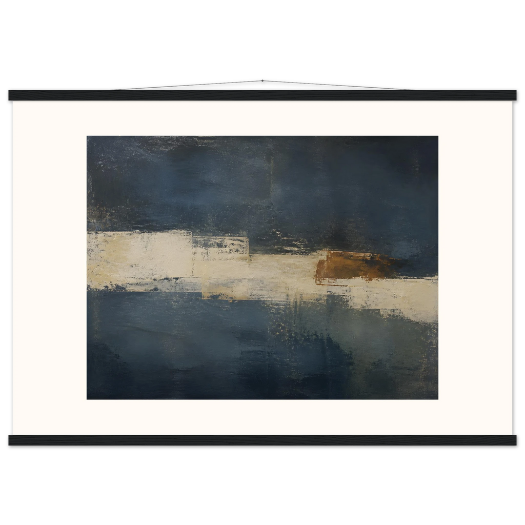 Ivory Crossing: abstract, ivory and serene lines. Museum-quality fine art poster.