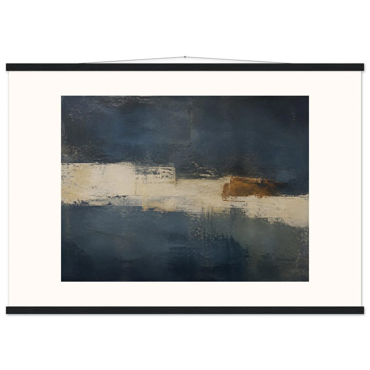 Ivory Crossing: abstract, ivory and serene lines. Museum-quality fine art poster.