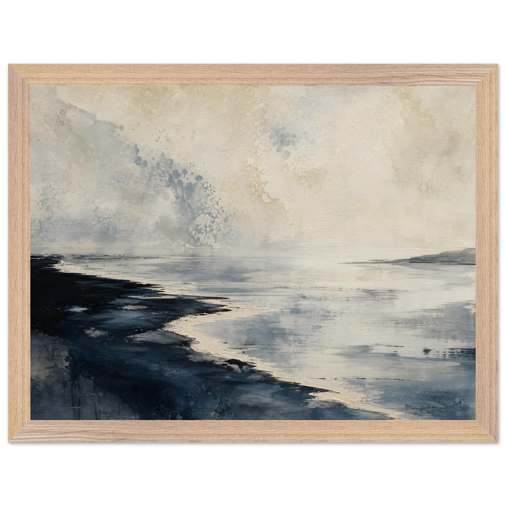 Tidal Ink: sea and coastal landscape. Framed fine art print, alternate frame and size.