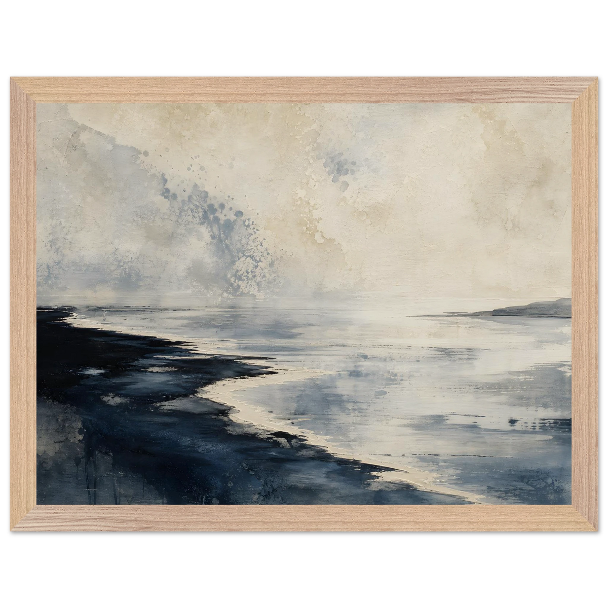 Tidal Ink: sea and coastal landscape. Framed fine art print, alternate frame and size.