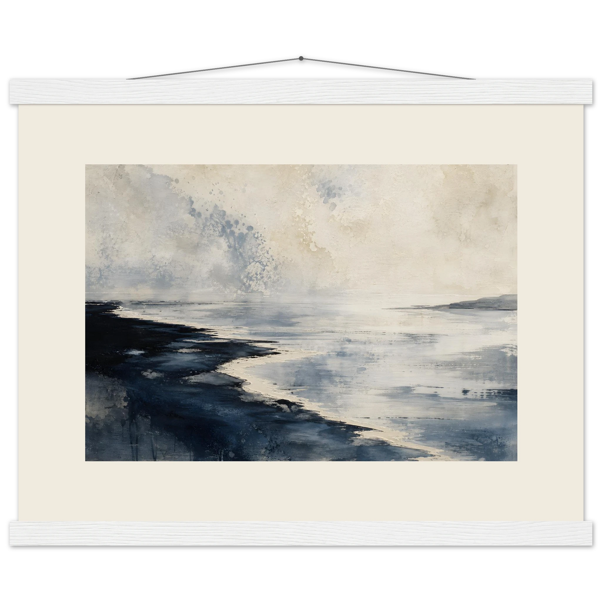 Tidal Ink: sea and coastal landscape. Museum-quality fine art poster.