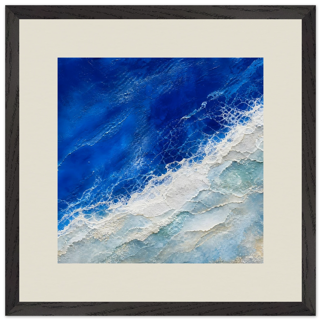 Cobalt Foam: abstract, cobalt and sea foam. Framed fine art print by The Light Stays.