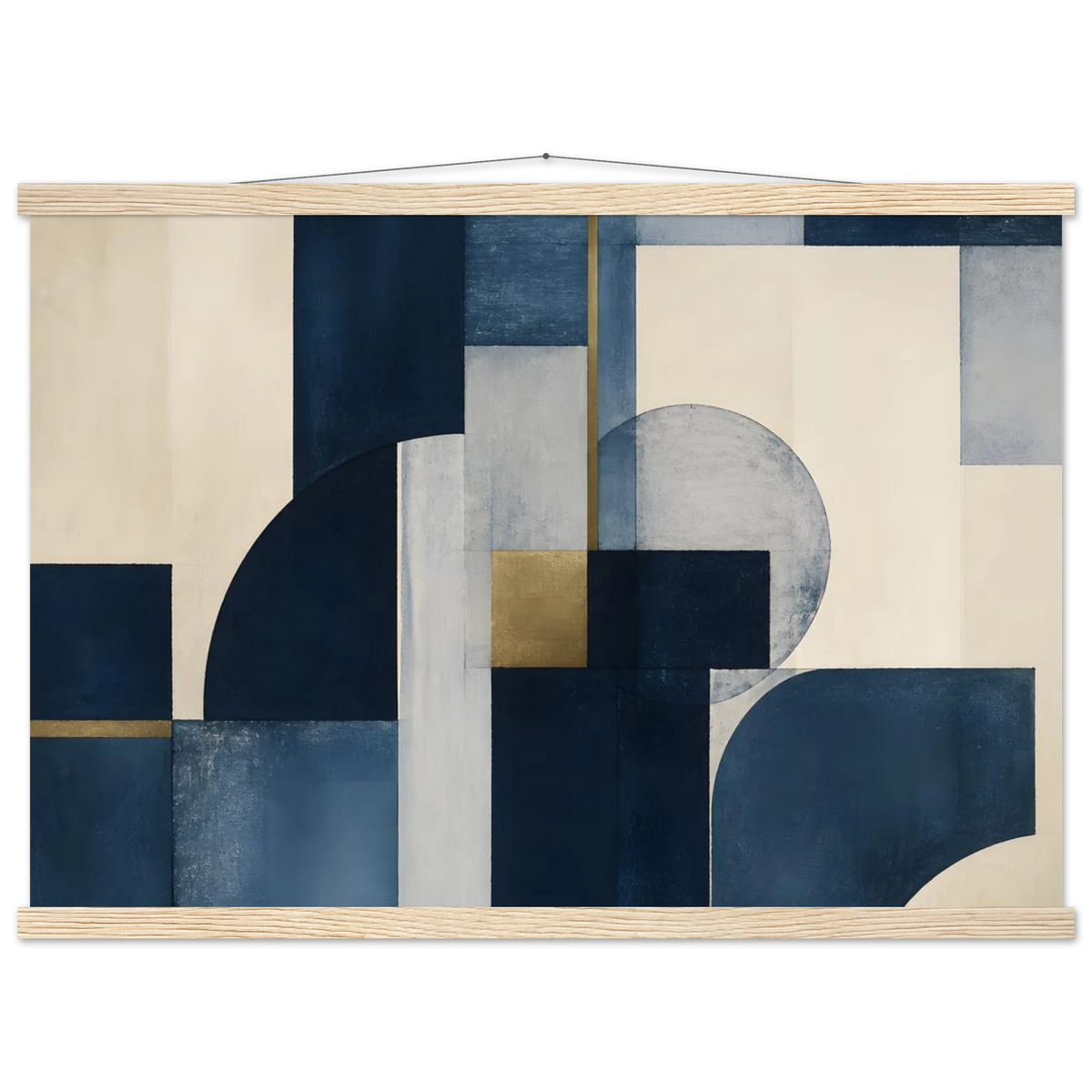 Blue Architecture: geometric abstract, blue and cream. Fine art poster by The Light Stays.