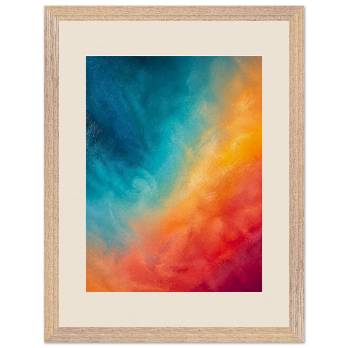 Teal and Orange: gradient, sea and dusk. Museum-quality framed fine art print.