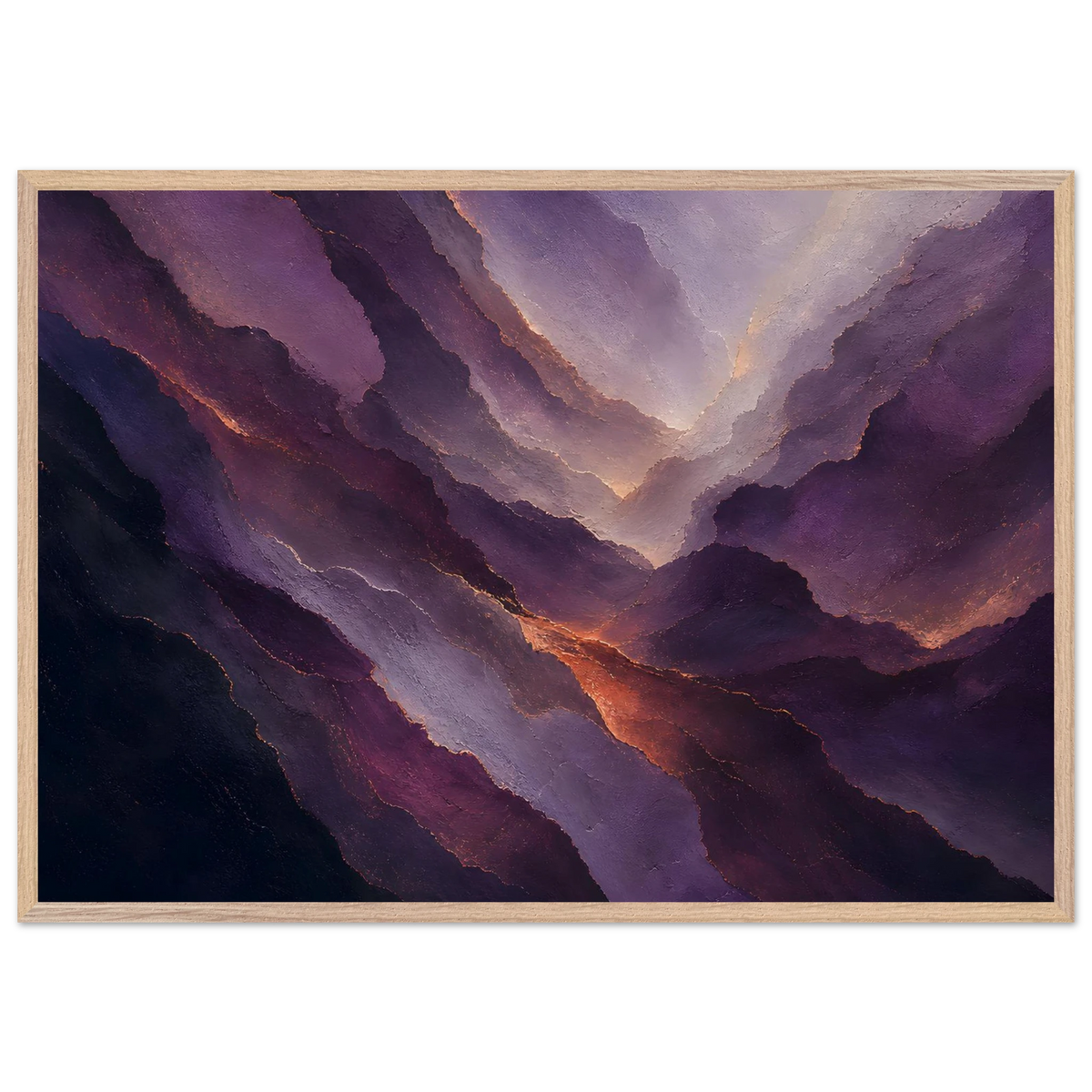 Violet Infinity, moon and night. Archival framed fine art print shown framed.