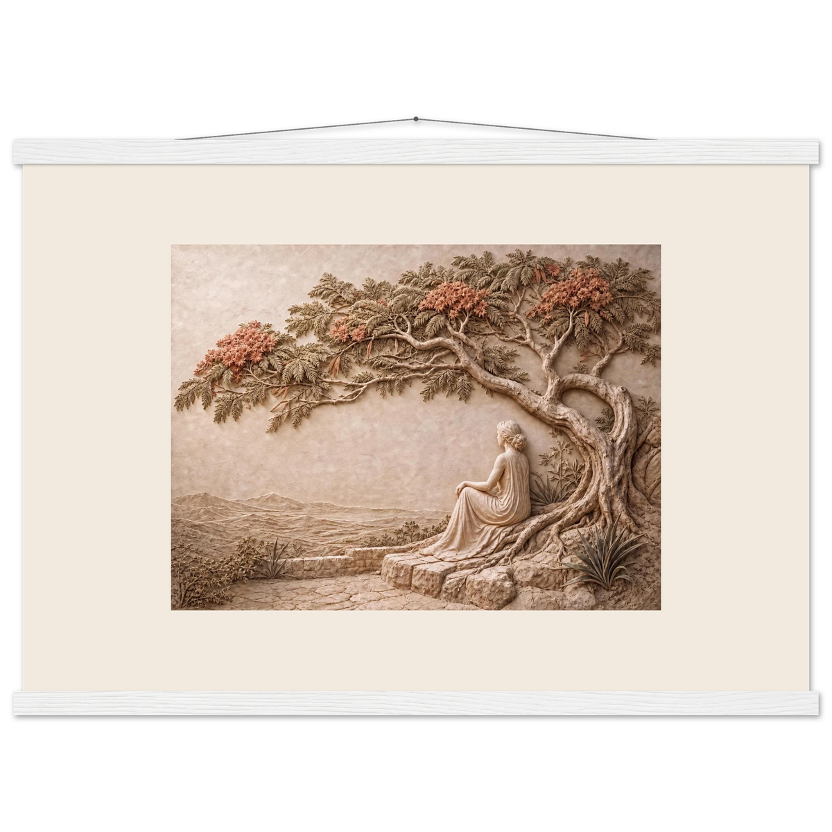 Under the Blossoms: petra and flora. Museum-quality fine art poster.