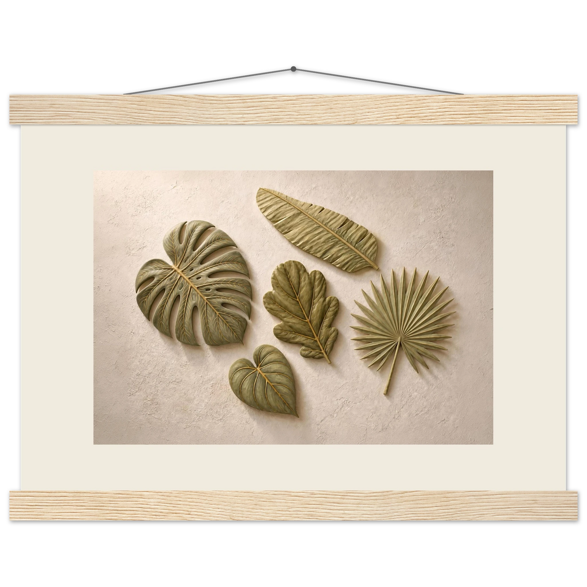 Green Constellation: botanical, green and loose rhythm. Fine art poster.