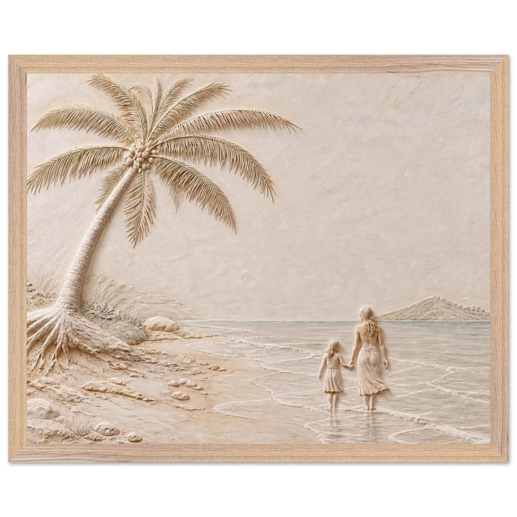 First Tide: sea and coastal landscape. Framed fine art print, alternate frame and size.