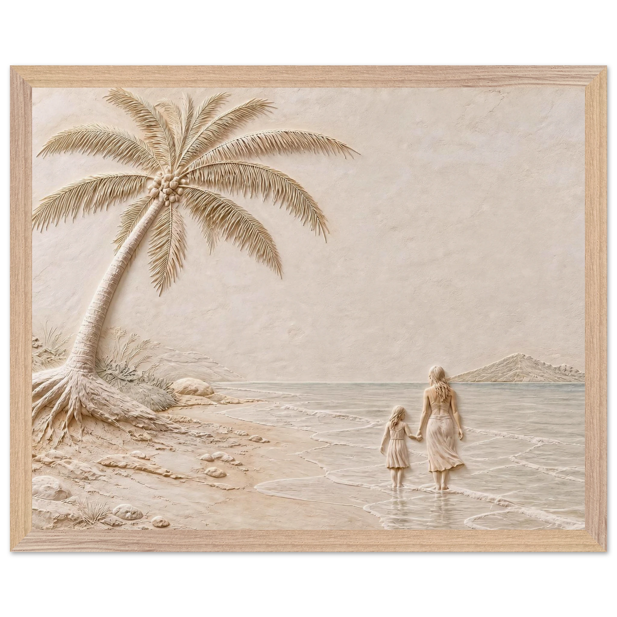First Tide: sea and coastal landscape. Framed fine art print, alternate frame and size.