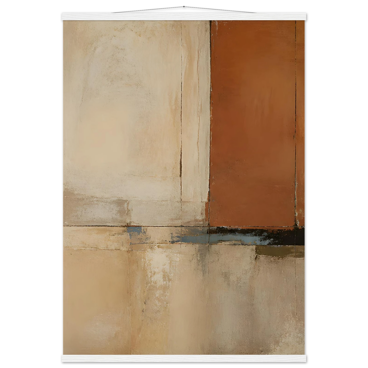 Terracotta Diptych, Panel I of II: two panels, terracotta and cream. Museum-quality fine art poster.