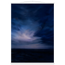 Blue Hour Field: night, horizon and deep blue. Museum-quality fine art poster.