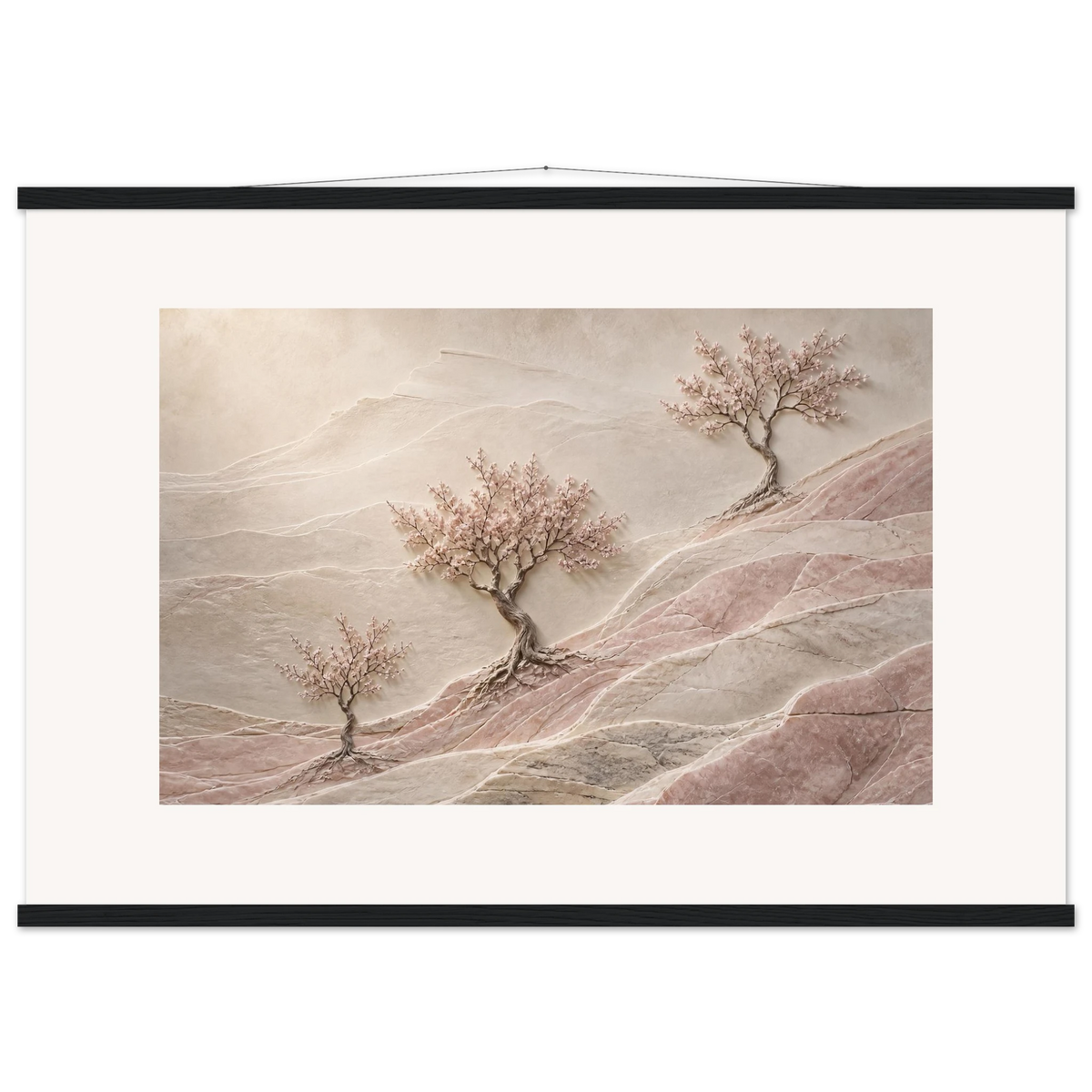 Blossom Terraces: flowers and botanical. Museum-quality fine art poster.