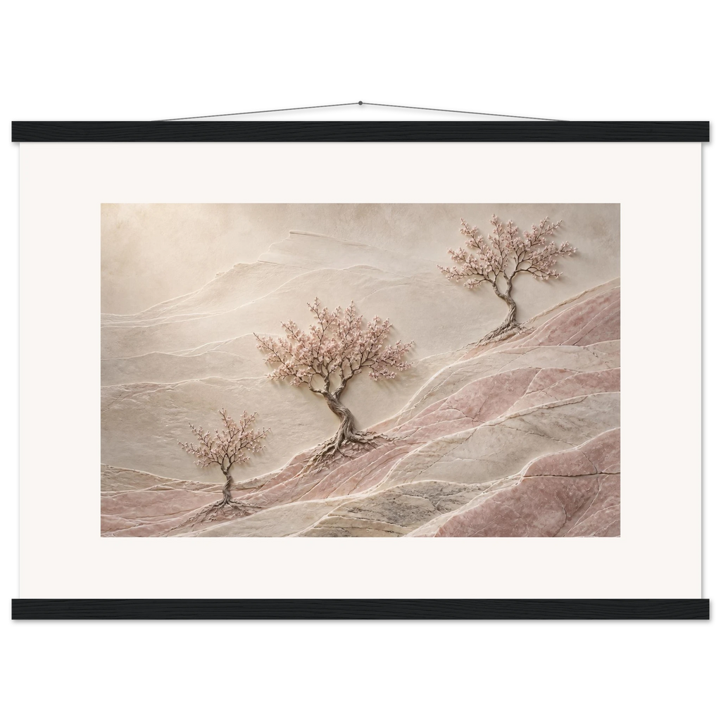 Blossom Terraces: flowers and botanical. Museum-quality fine art poster.