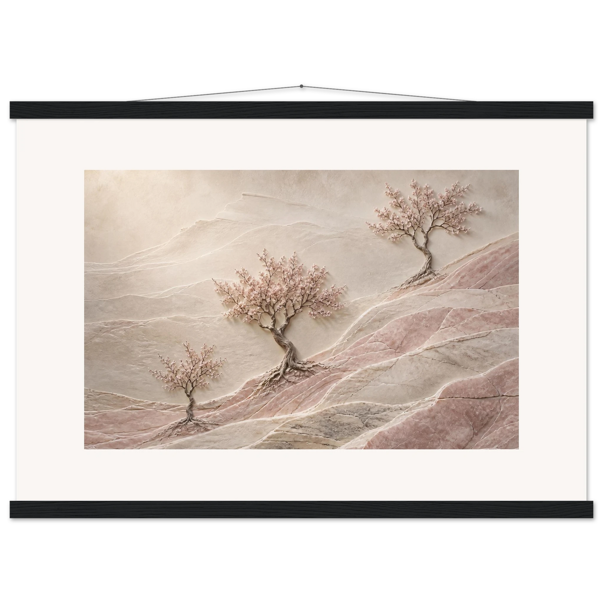 Blossom Terraces: flowers and botanical. Museum-quality fine art poster.