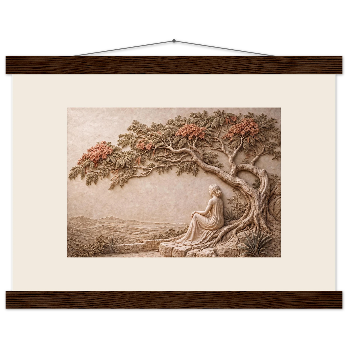 Under the Blossoms: petra and flora. Museum-quality fine art poster.