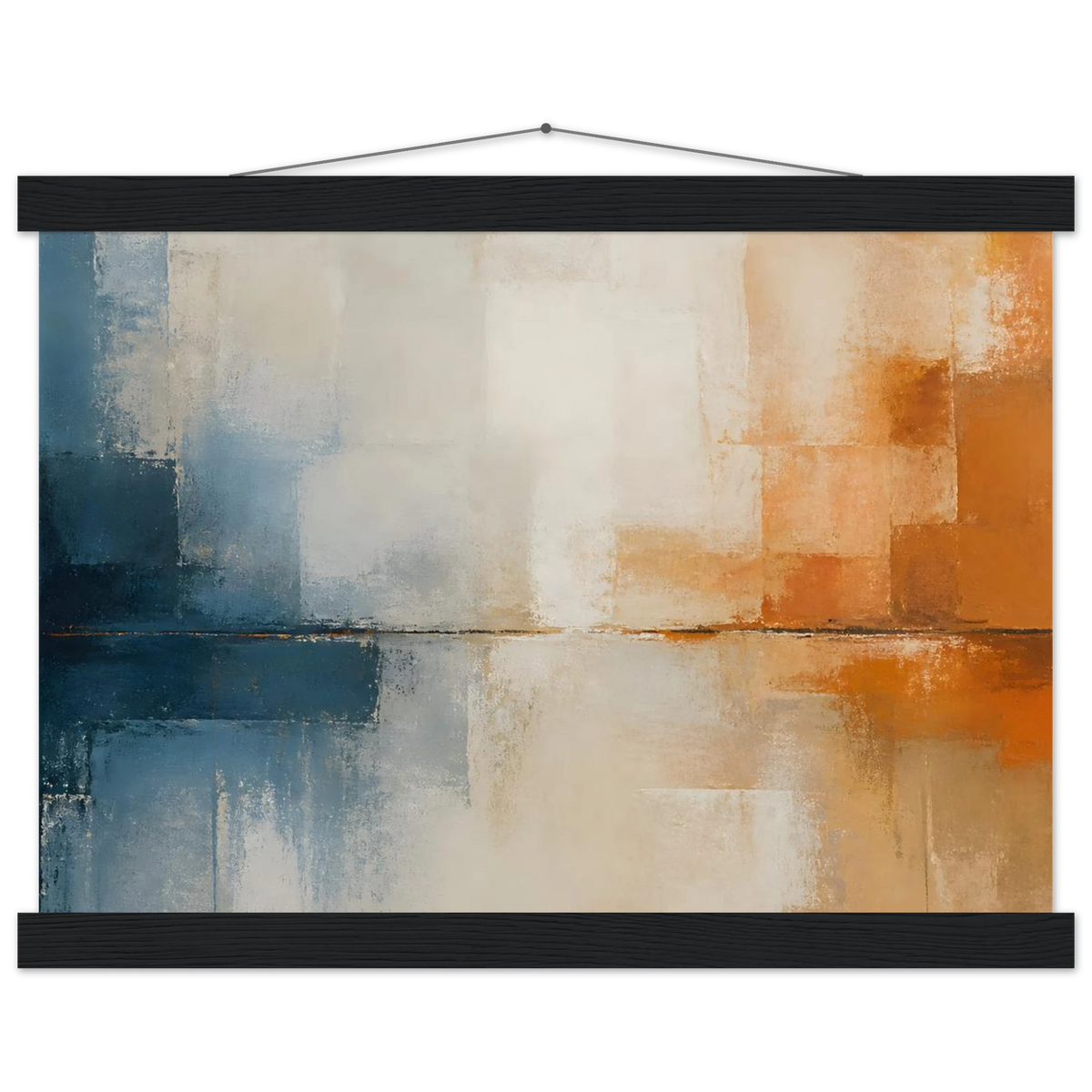 Architectural Rust: abstract, mineral texture and oxidized tones. Fine art poster with wooden hanger by The Light Stays.