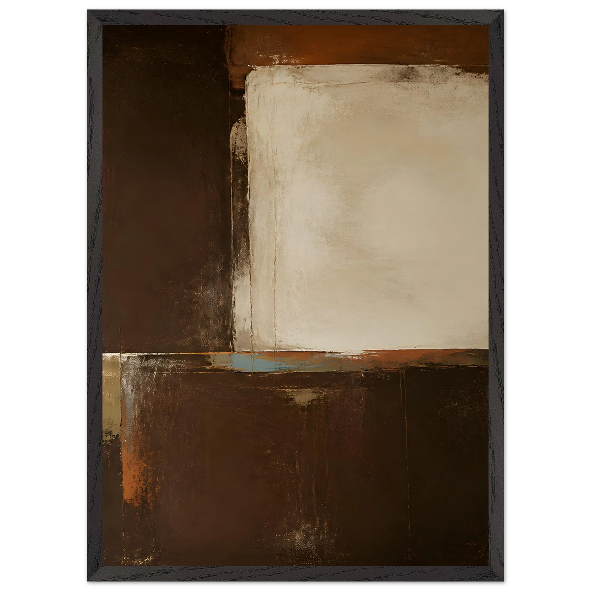 Terracotta Diptych, Panel II of II, two panels, terracotta and cream. Archival framed fine art print shown framed.
