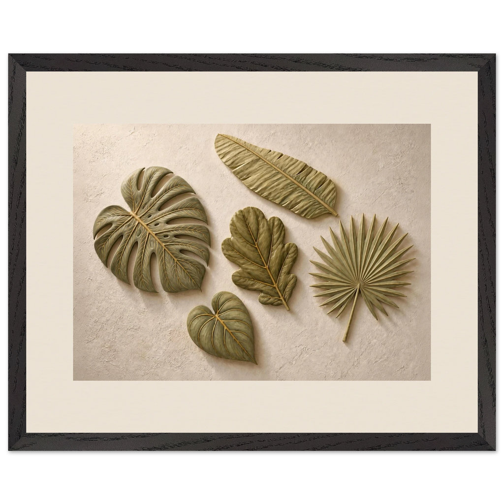 Green Constellation: botanical, green and loose rhythm. Museum-quality framed fine art print.
