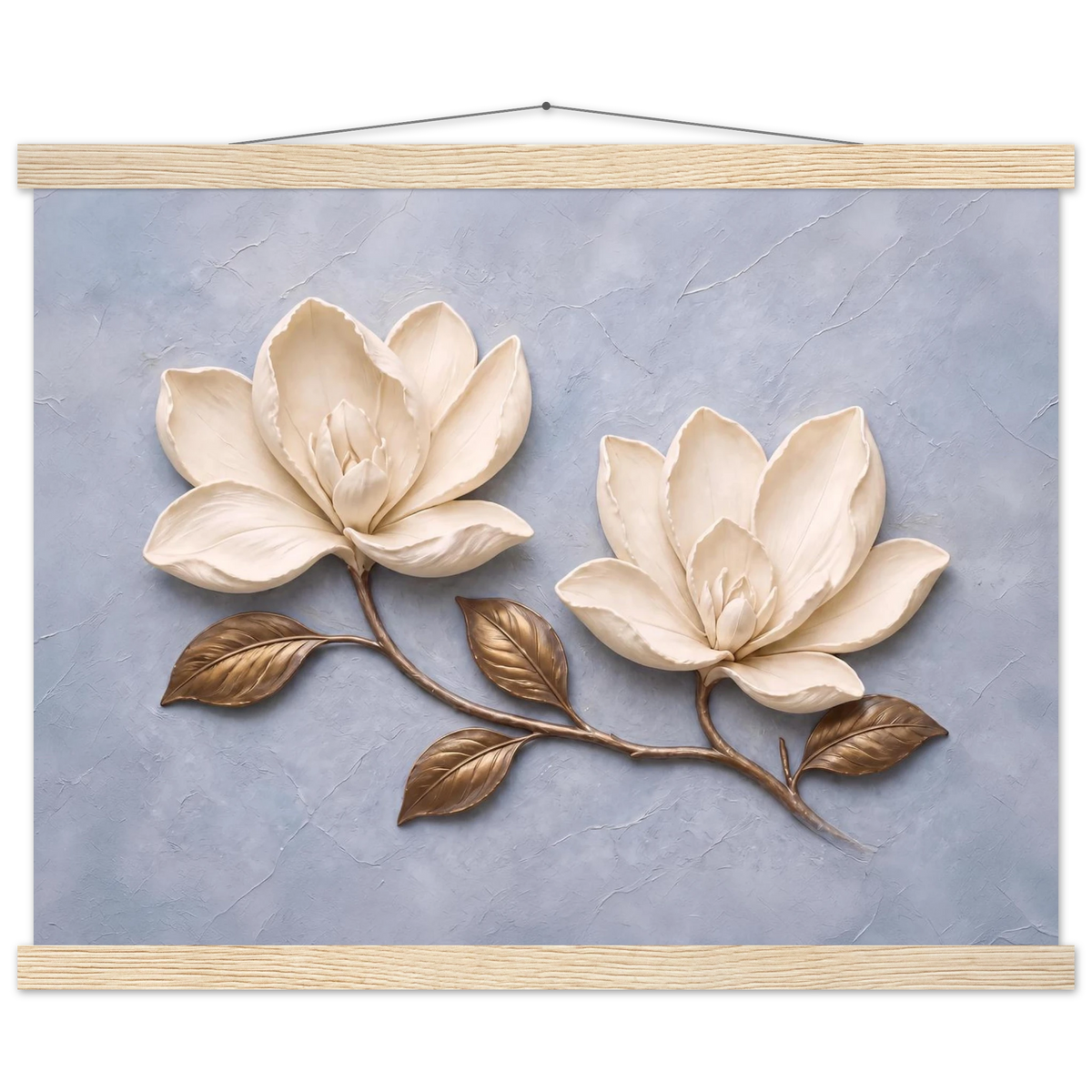 Bronze Magnolia: flowers and botanical. Museum-quality fine art poster.