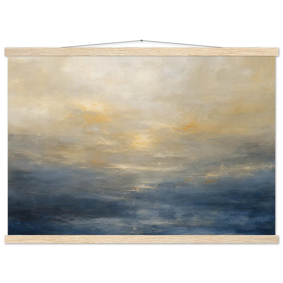 Golden Sea Mist: sea and coastal landscape. Museum-quality fine art poster.