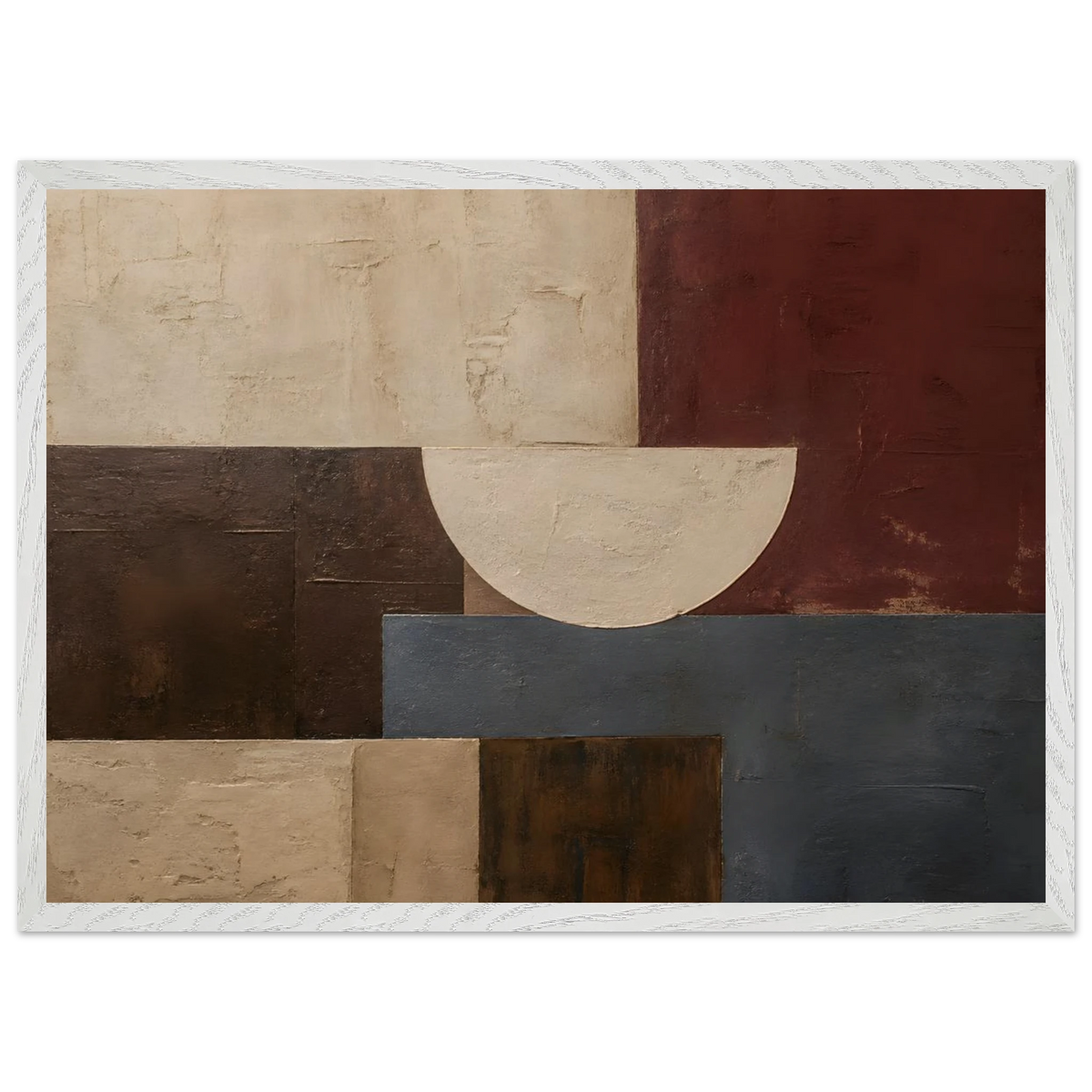 Ruby Blocks: geometric abstract, red and texture. Framed fine art print by The Light Stays.