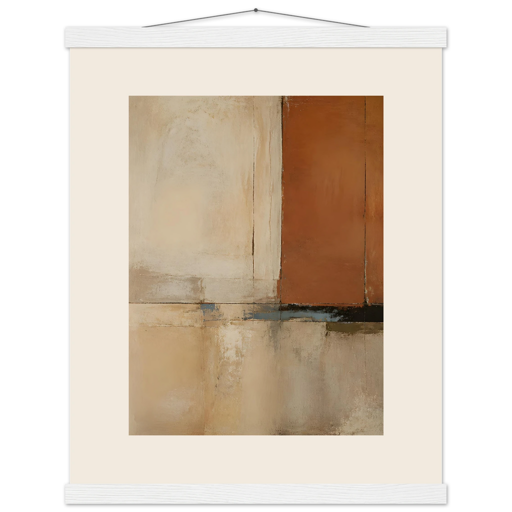 Terracotta Diptych, Panel I of II: two panels, terracotta and cream. Museum-quality fine art poster.