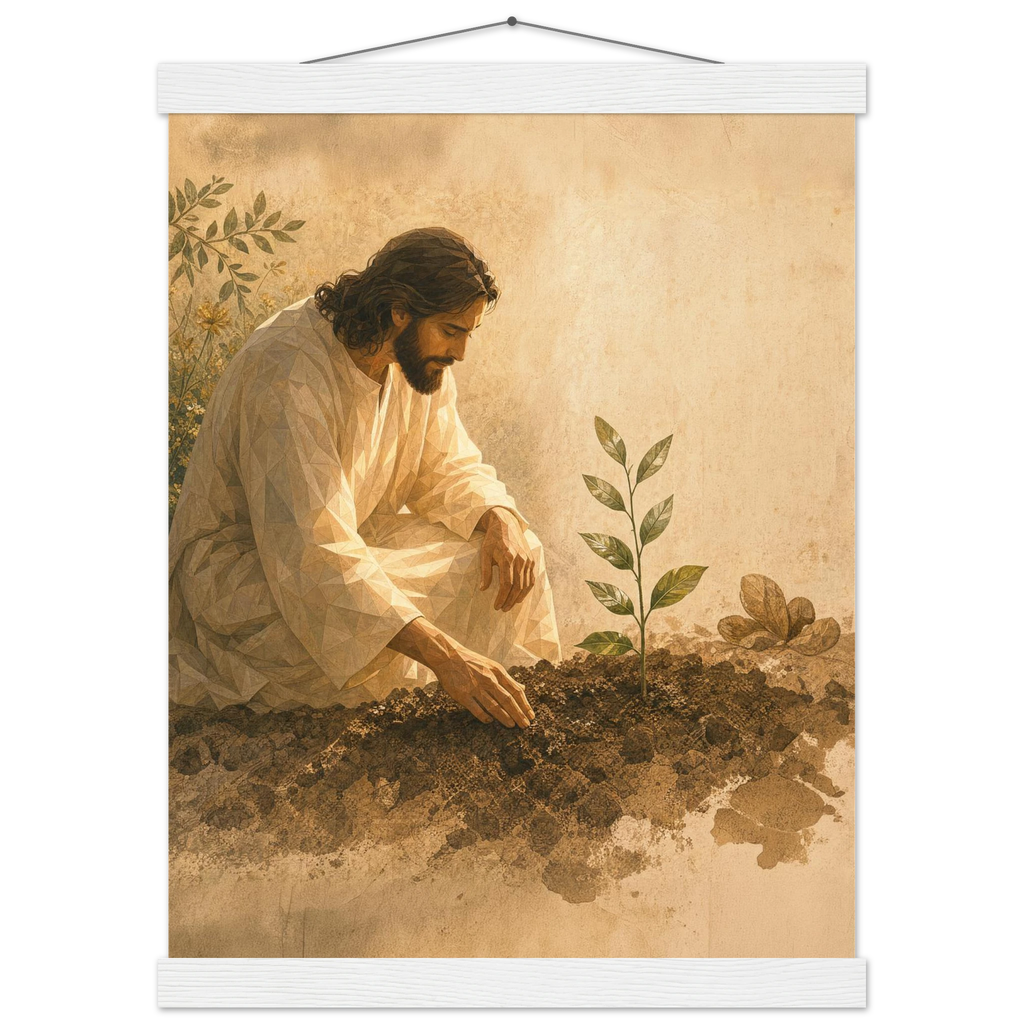 Mist Chrysanthemum: flowers and botanical. Fine art poster by The Light Stays.