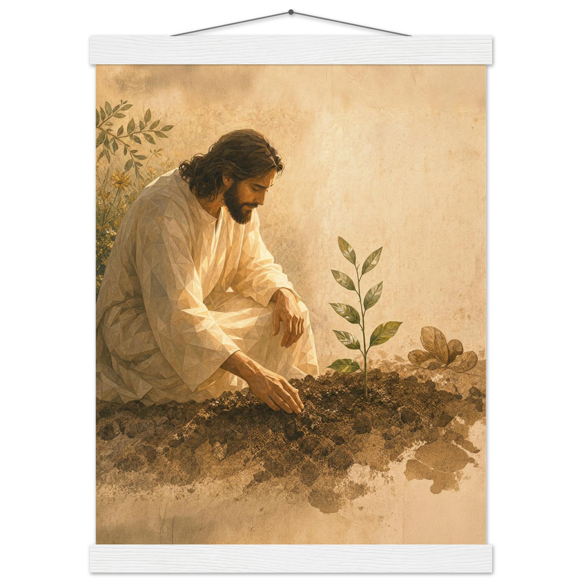 Mist Chrysanthemum: flowers and botanical. Fine art poster by The Light Stays.