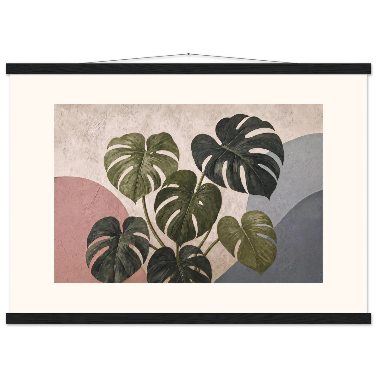 Monstera Sun, botanical and nature. Archival fine art poster shown framed.