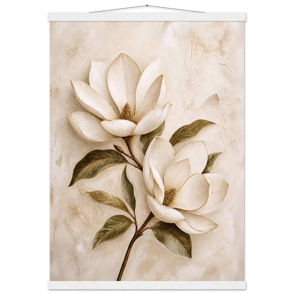 Gilded Magnolia: flowers and botanical. Fine art poster by The Light Stays.