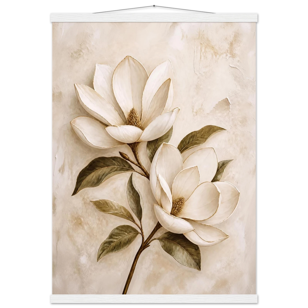 Gilded Magnolia: flowers and botanical. Fine art poster by The Light Stays.