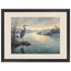 Heron at Dawn: japanese art and japandi. Framed fine art print.