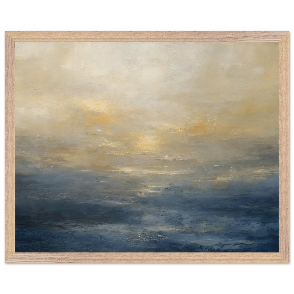 Golden Sea Mist: sea and coastal landscape. Museum-quality framed fine art print.