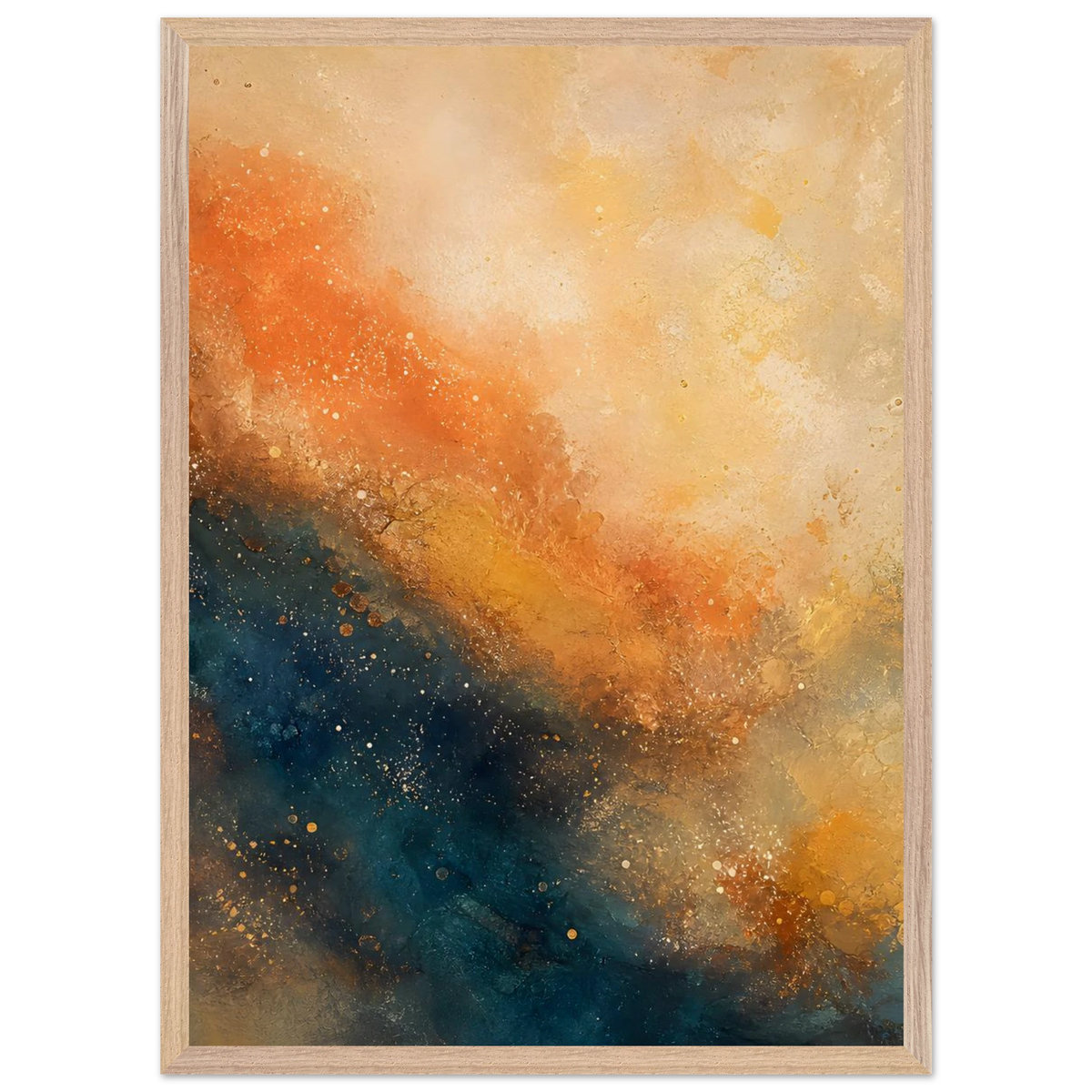 Blue Hour Field: night, horizon and deep blue. Framed fine art print, alternate frame and size.
