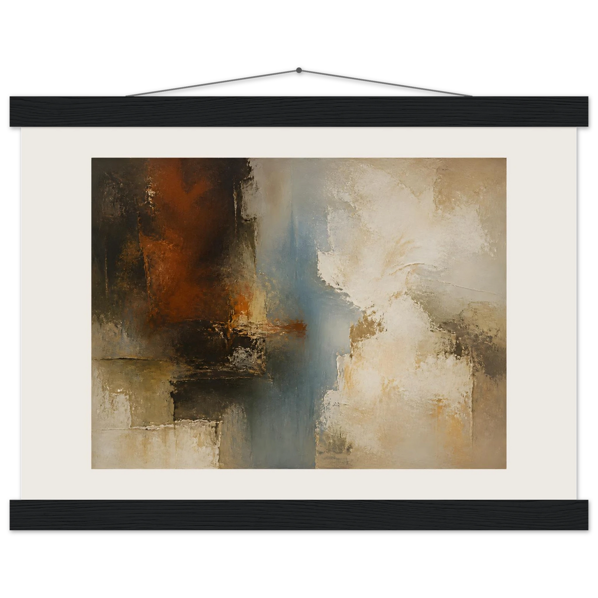 Golden Night: moon and night. Fine art poster, alternate frame and size.