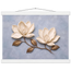 Bronze Magnolia, flowers and botanical. Archival fine art poster shown framed.