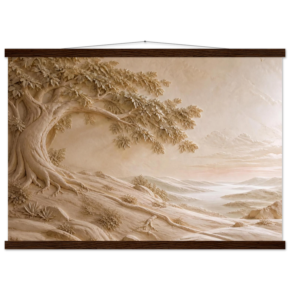 Sandstone Dawn: lumen and siena. Museum-quality fine art poster.