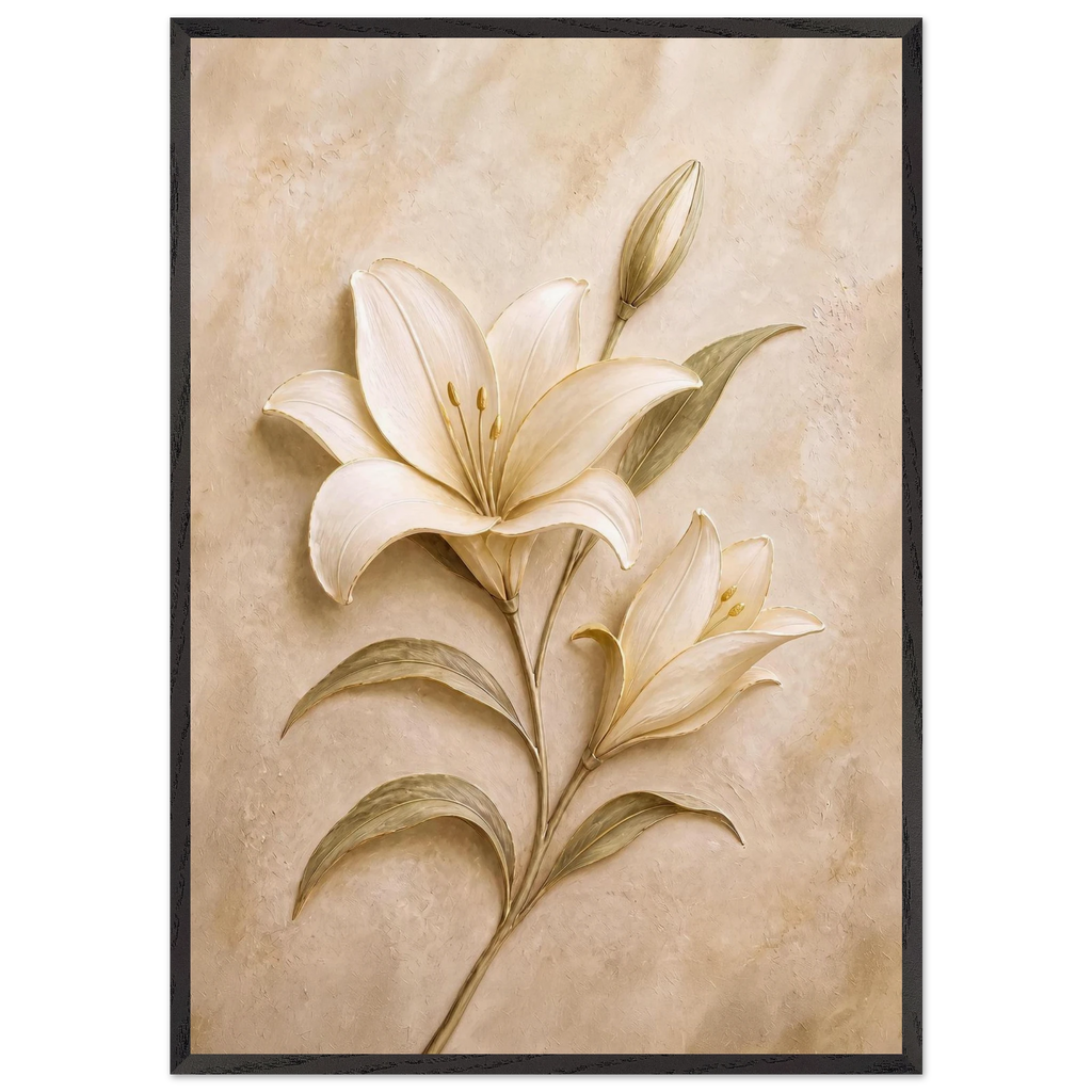 Alabaster Lily: flowers and botanical. Framed fine art print by The Light Stays.