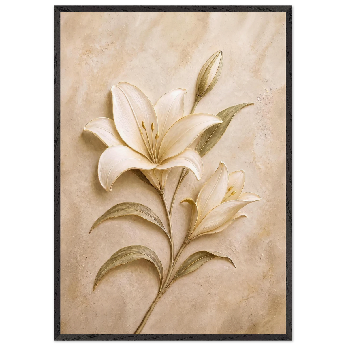 Alabaster Lily: flowers and botanical. Framed fine art print by The Light Stays.