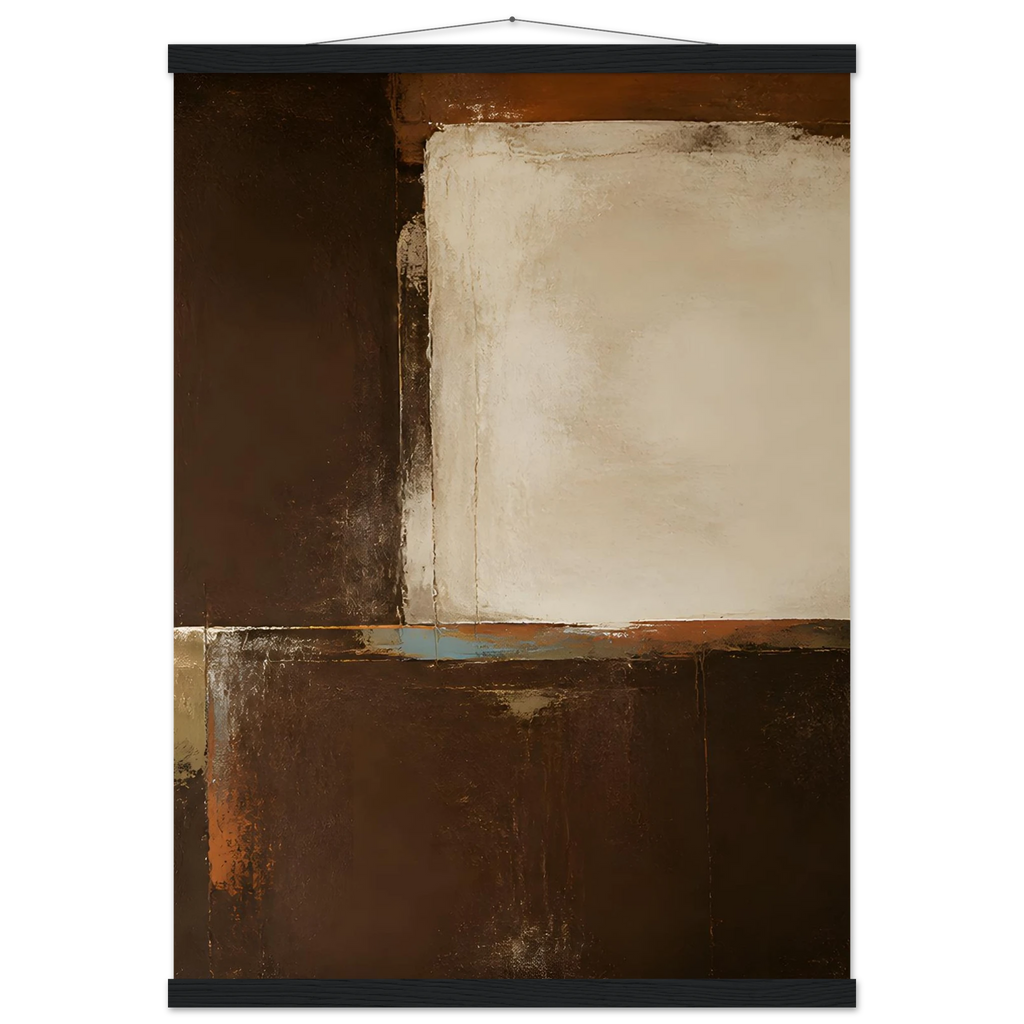Terracotta Diptych, Panel II of II, two panels, terracotta and cream. Archival fine art poster shown framed.