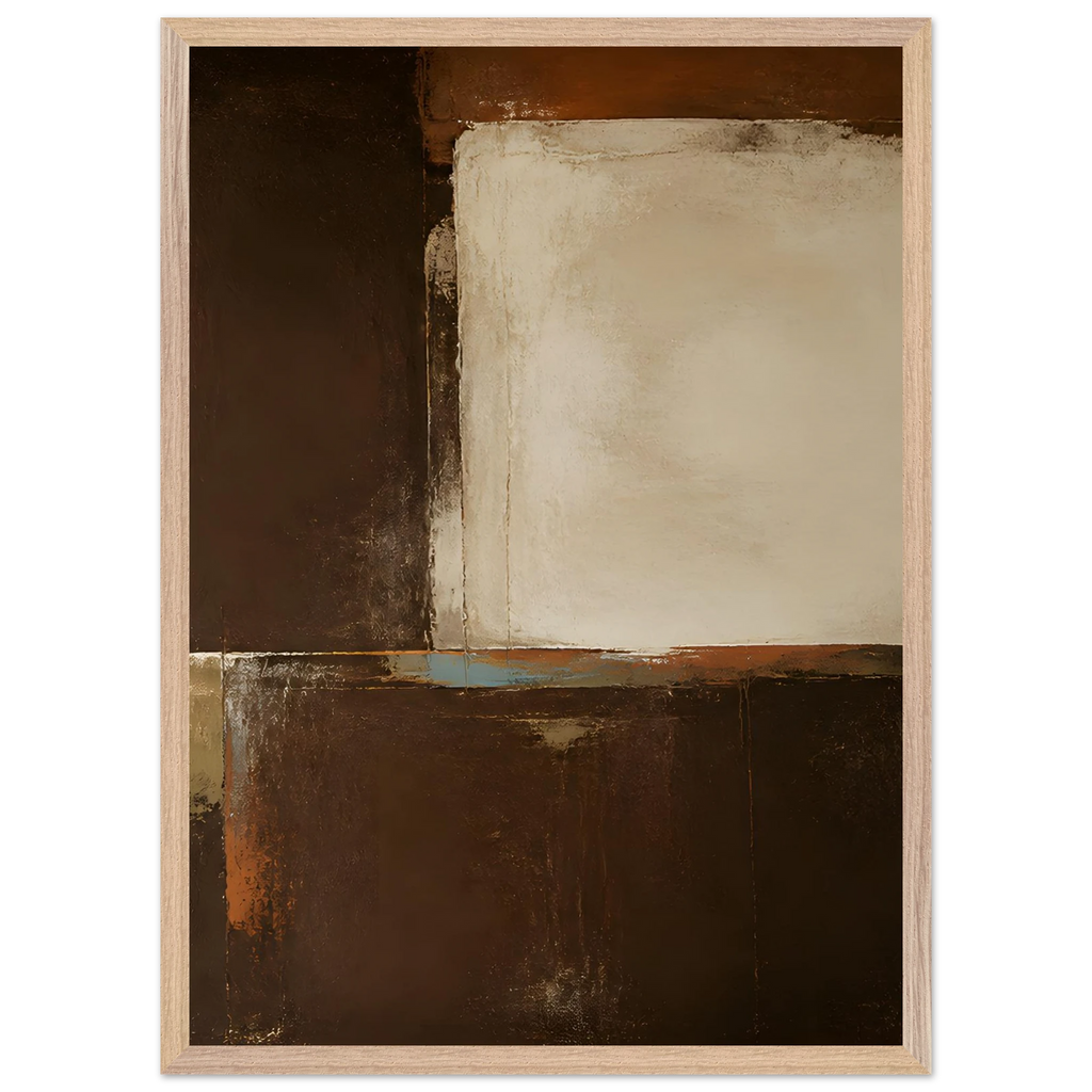 Terracotta Diptych, Panel II of II, two panels, terracotta and cream. Archival framed fine art print shown framed.