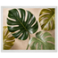 Four Greens: leaves, vivid green and impasto. Framed fine art print, alternate frame and size.