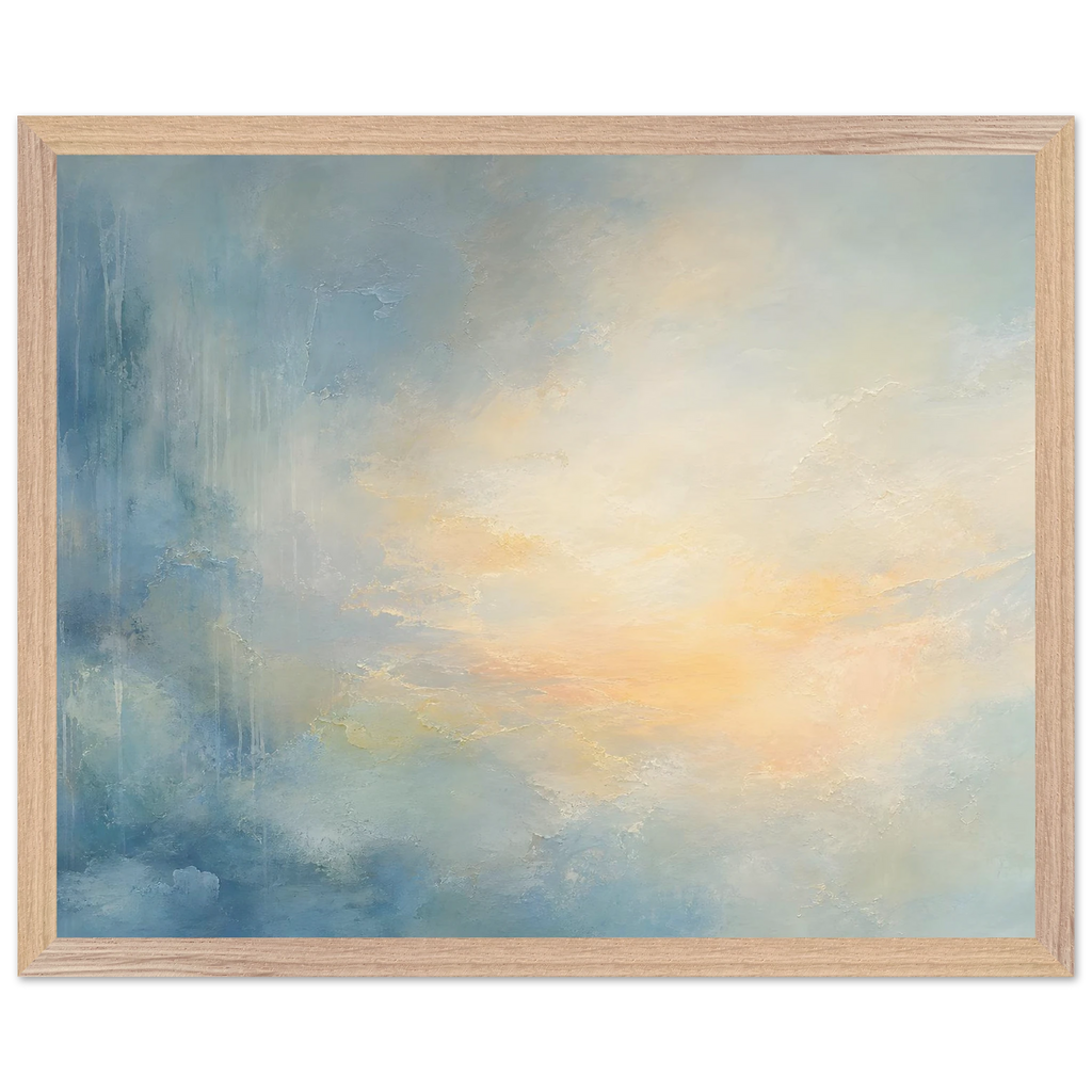 Dawn after Rain: sunrise, coastline and washed light. Museum-quality framed fine art print.