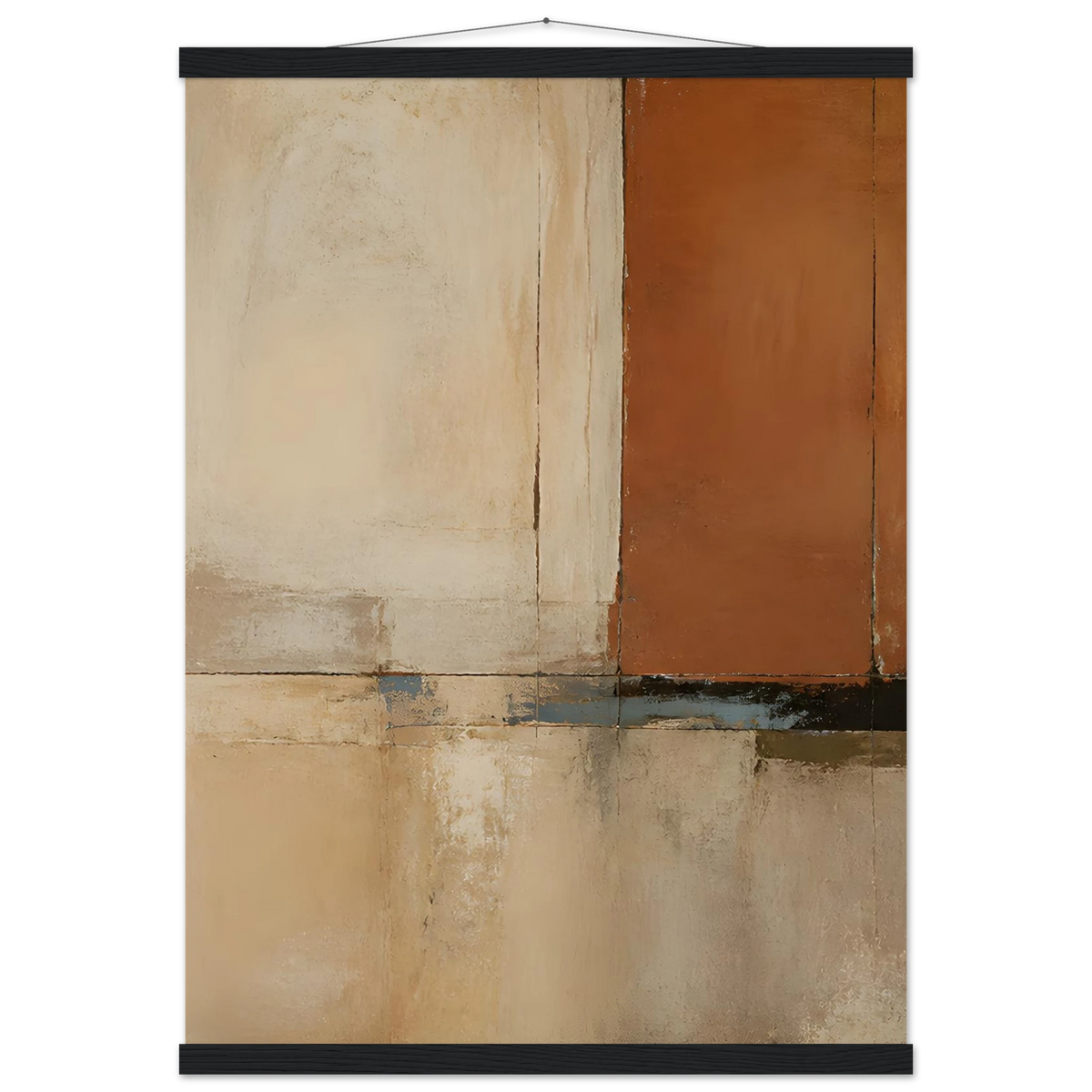 Terracotta Diptych, Panel I of II: two panels, terracotta and cream. Fine art poster by The Light Stays.