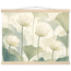 Ivory Lotus Screen, flowers and botanical. Archival fine art poster shown framed.