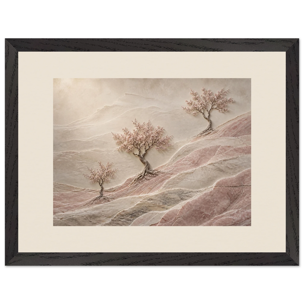Blossom Terraces: flowers and botanical. Framed fine art print.