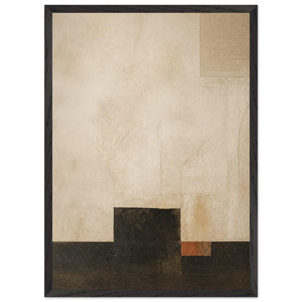 Limewash Triptych, Panel I of III: abstract, mineral texture and neutral tones. Framed fine art print by The Light Stays.