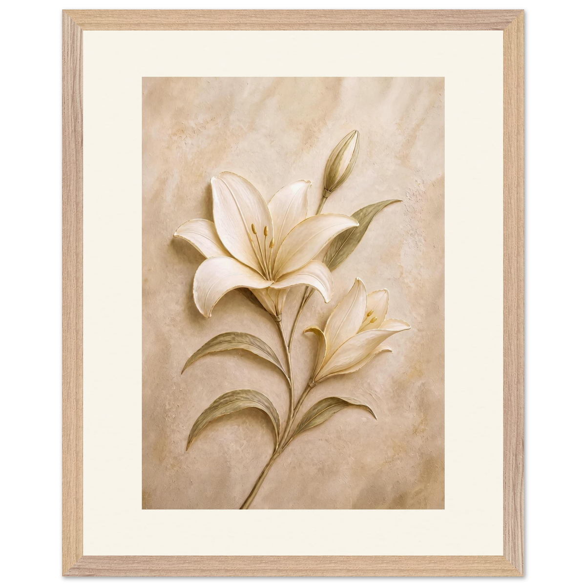 Alabaster Lily: flowers and botanical. Framed fine art print by The Light Stays.