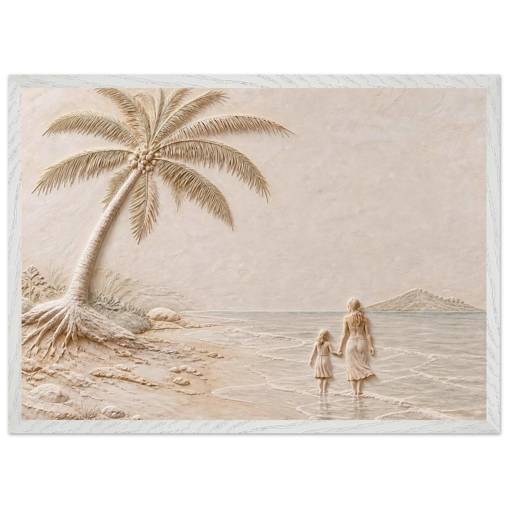 First Tide: sea and coastal landscape. Framed fine art print, alternate frame and size.
