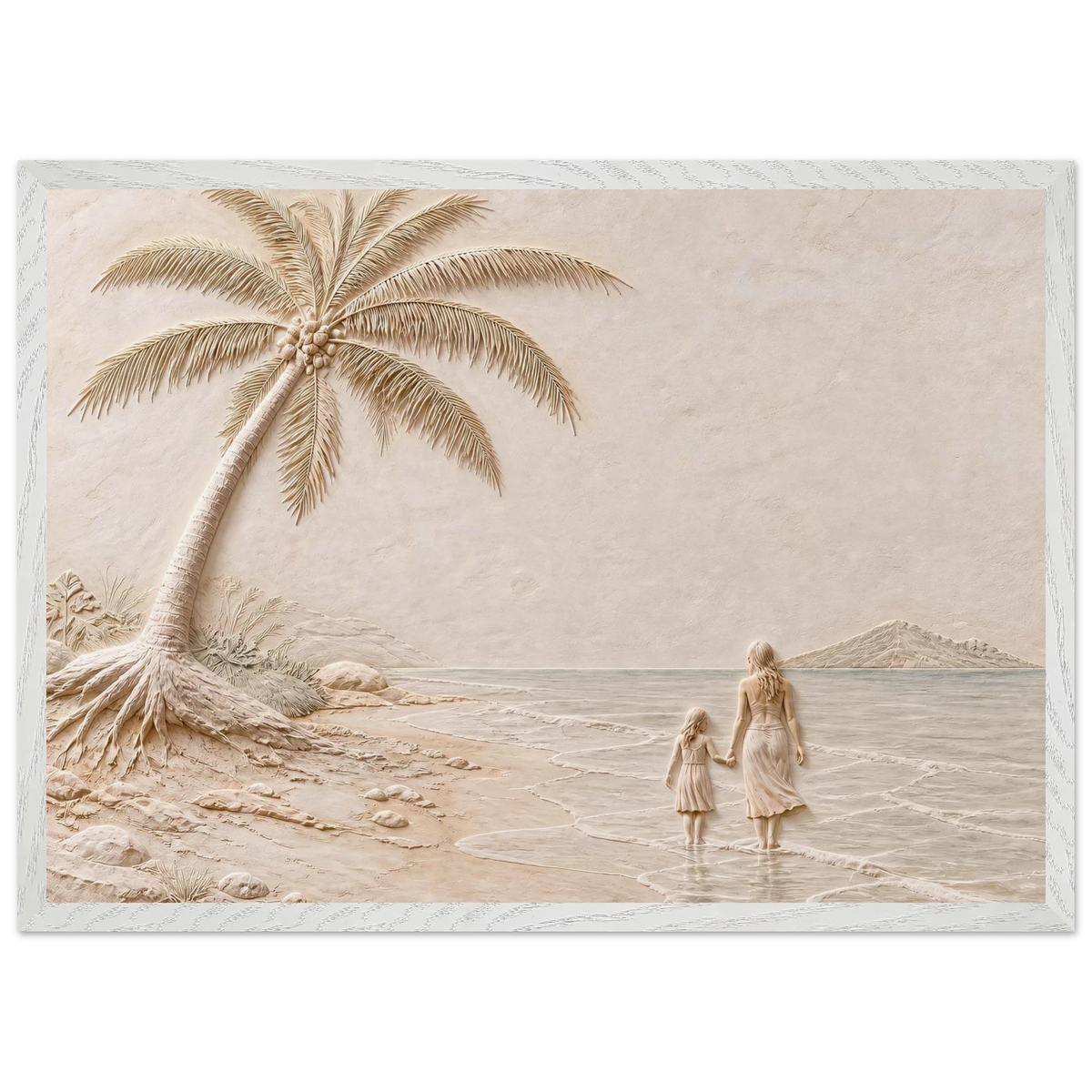 First Tide: sea and coastal landscape. Framed fine art print, alternate frame and size.